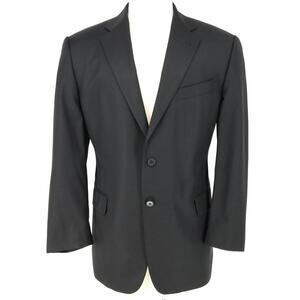 Joseph Abboud Sport Coat Mens 44R Black Wool Jacket Loro Piana Super 120s Blazer